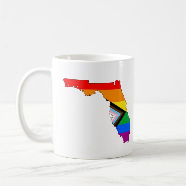 Caneca De Café Orgulho de Progresso LGBTQ do Orgulho Estatal da F (Esquerda)