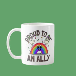 Caneca De Café Orgulho De Ser Uma Celebração Ally Rainbow