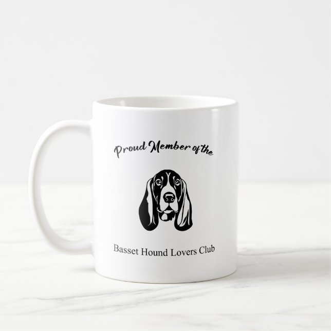 Caneca De Café Orgulho do Basset Hound Lovers Club (Esquerda)