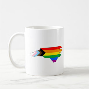 Caneca De Café Orgulho do Estado da Carolina do Norte LGBTQ Progr