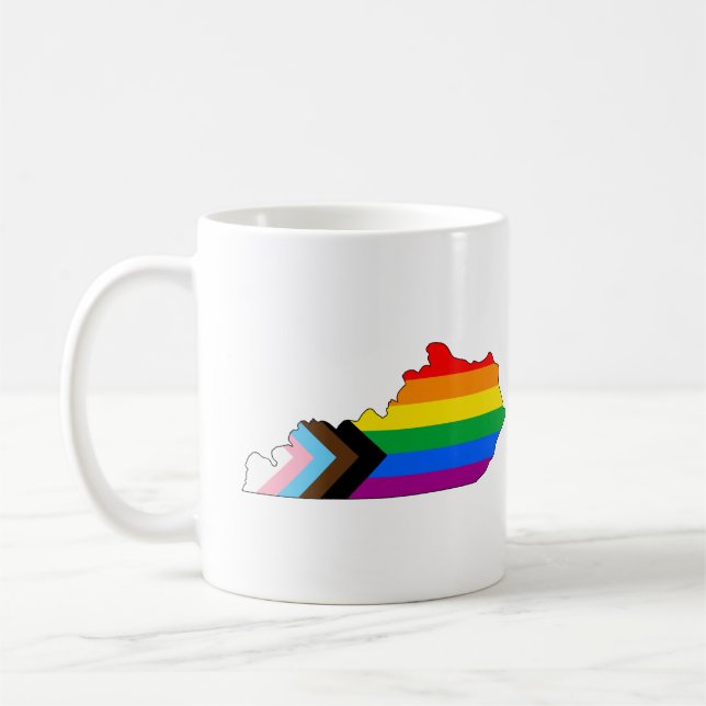 Caneca De Café Orgulho do Estado de Kentucky LGBTQ Progress Pride (Esquerda)