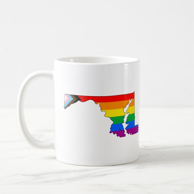 Caneca De Café Orgulho do Estado de Maryland LGBTQ Progress Pride (Esquerda)