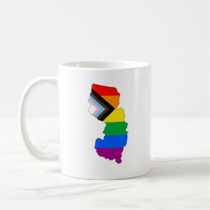 Caneca De Café Orgulho do Estado de Nova Jersey LGBTQ Progress Pr