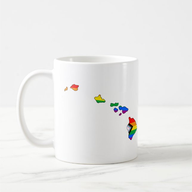 Caneca De Café Orgulho do Estado do Havaí LGBTQ Progress Pride (Esquerda)