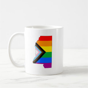 Caneca De Café Orgulho do Estado do Mississippi LGBTQ Progresso O