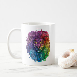 Caneca De Café Orgulho do Leão Arco-Íris
