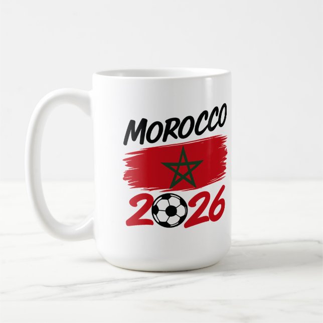 Caneca De Café Orgulho do Torcedor de Futebol Marrocos 2026  (Esquerda)