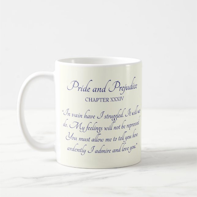 Caneca De Café Orgulho e Preconceito Primeira Proposta de Darcy (Esquerda)