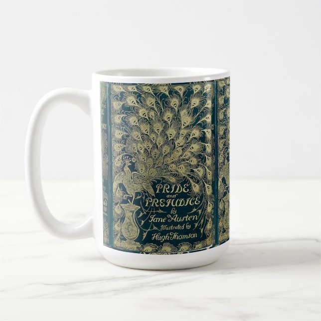 Caneca De Café Orgulho e Preconceito Tampa de Pavão (Esquerda)