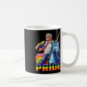 Caneca De Café Orgulho Funny Trump Andando no Unicorn Lgbt Gay Lé