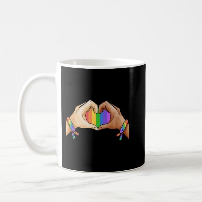 Caneca De Café Orgulho gay Gif LGBT Sorvete Arco-Íris Tee (Esquerda)