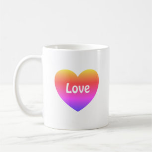 Caneca De Café Orgulho gay Heart Rainbow Love LGBTQ