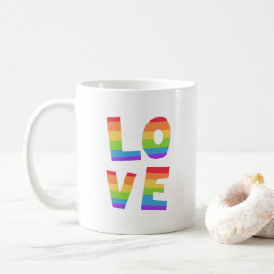 Caneca De Café Orgulho gay LGBT bandeira arco-íris Love is Love L