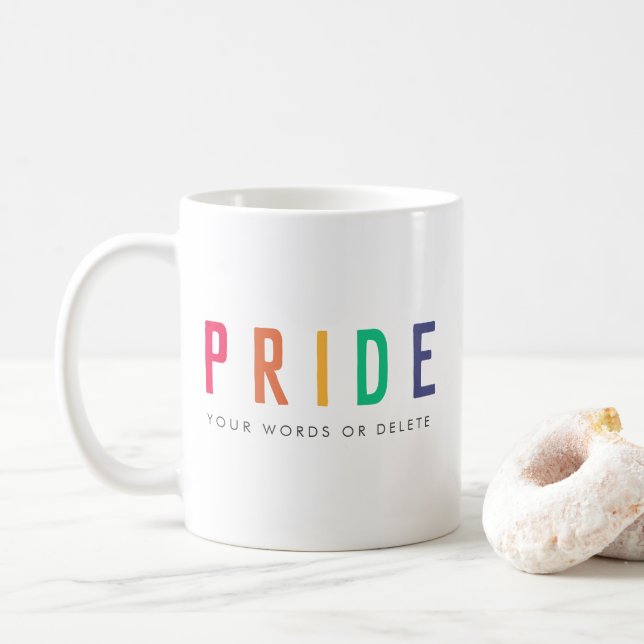 Caneca De Café Orgulho | Gay LGBTQ Arco-Íris Moderno (Com Donut)