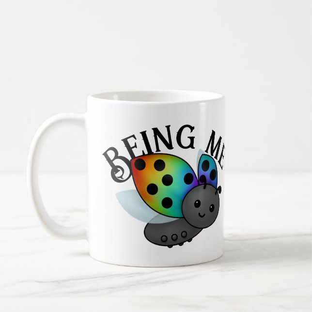 Caneca De Café Orgulho gay Rainbow Ladybug (Esquerda)
