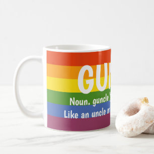 Caneca De Café Orgulho gay Rainbow Noun Guncle Gay Tio Slang