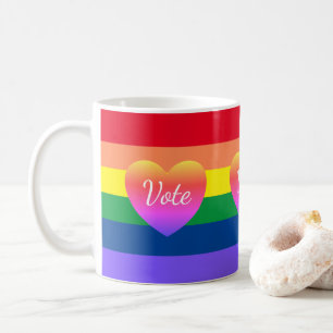 Caneca De Café Orgulho gay Rainbow Vote 2024