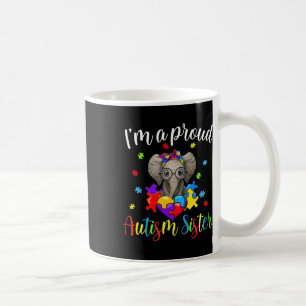 Caneca De Café Orgulho Irmã Autismo Conhecer Elefante Bonito Queb