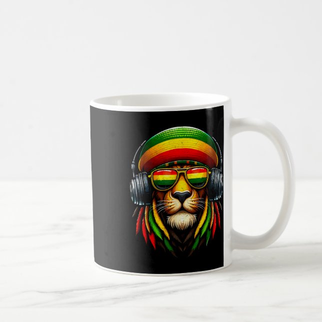 Caneca De Café Orgulho jamaicano Rasta Reggae Lion com Cabeça de  (Direita)