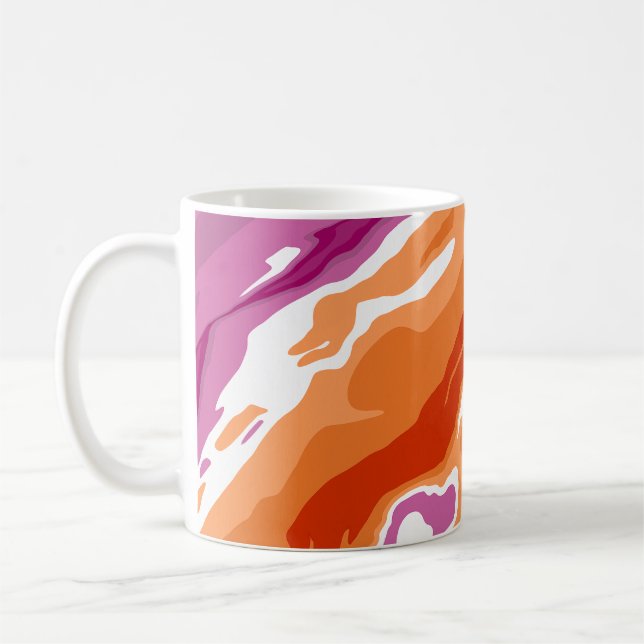 Caneca De Café Orgulho Lésbico Ousado Tinta Derramada Abstrata  (Esquerda)