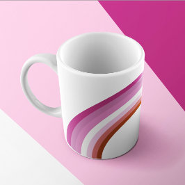 Caneca De Café Orgulho lésbico Rosa, Sinalizador arco-íris Monogr
