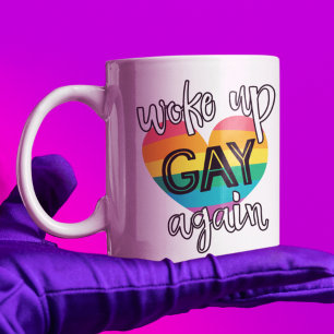 Caneca De Café Orgulho lgbt autoirônico divertido acordou gay nov
