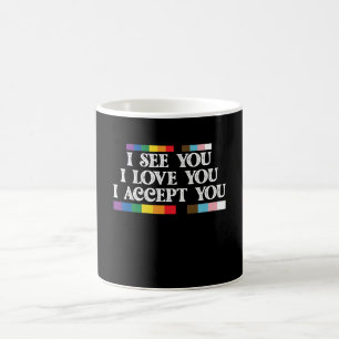 Caneca De Café Orgulho LGBT Eu Vejo Amor Aceito Você Apoiado