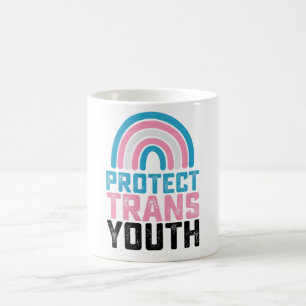 Caneca De Café Orgulho LGBT Proteja Jovens Trans Transgênero Cria