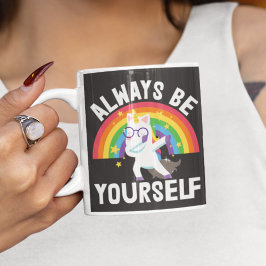 Caneca De Café Orgulho LGBTQ unicórnio arco-íris Sempre seja você