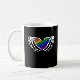 Caneca De Café Orgulho - Mãos de Esqueleto Segurando Cardíaco Clá