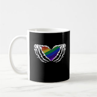 Caneca De Café Orgulho - Mãos de Esqueleto Segurando Cardíaco Clá