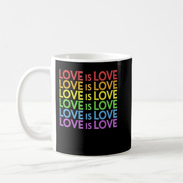 Caneca De Café Orgulho Marcha Arco-Íris Igualdade LGBT Amor é Gay (Esquerda)