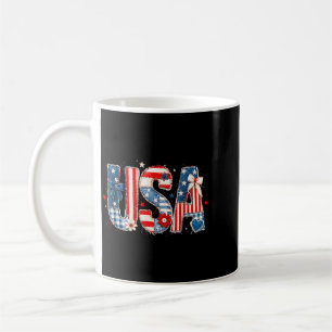 Caneca De Café Orgulho Nacional dos EUA Design de Arte em Tecido 