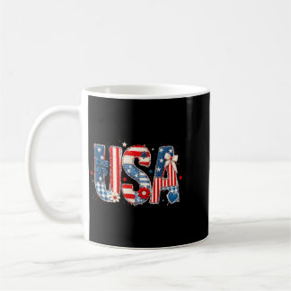 Caneca De Café Orgulho Nacional dos EUA Design de Arte em Tecido