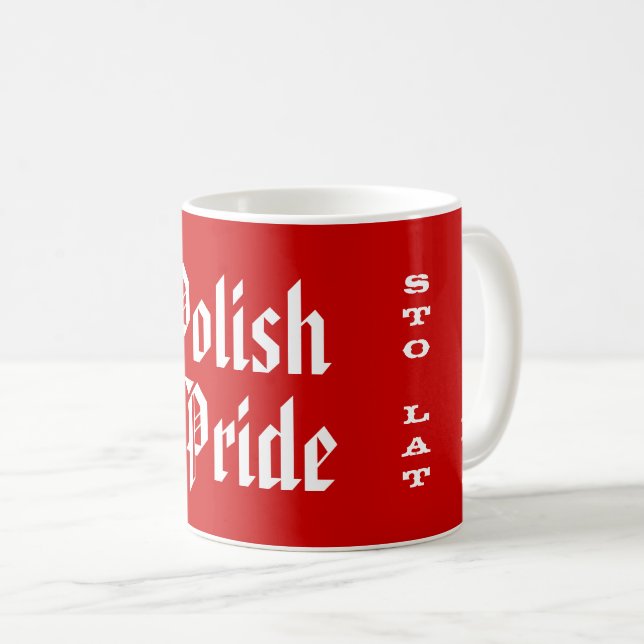 Caneca De Café Orgulho Polonês Sto Lat (Frente Esquerda)
