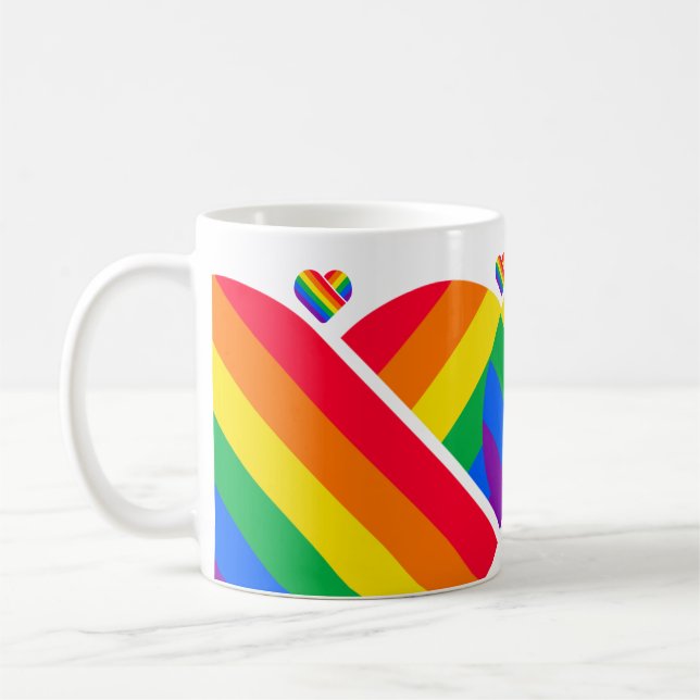 Caneca De Café Orgulho Rainbow Heart (Esquerda)