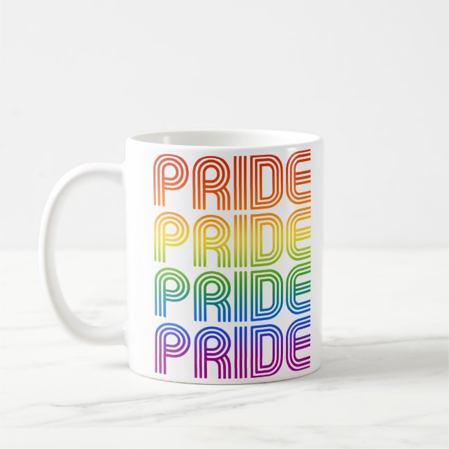 Caneca De Café Orgulho Retro do Arco-Íris (Esquerda)
