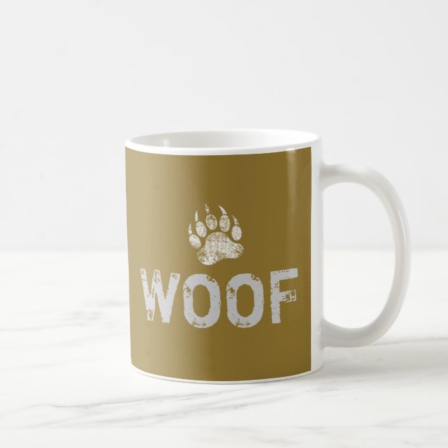Caneca De Café Orgulho Urso Gay Pata de Urso enrugada WOOF (Direita)