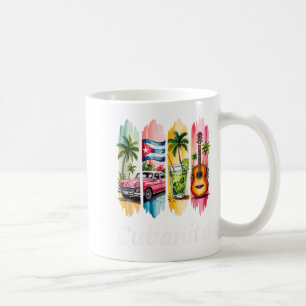 Caneca De Café Orgulhosa Cubanita Bandeira Cubana Violão Mojito D