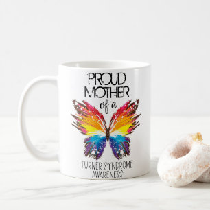 Caneca De Café Orgulhosa mãe de uma Síndrome de Turner borboleta