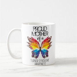 Caneca De Café Orgulhosa mãe de uma Síndrome de Turner borboleta