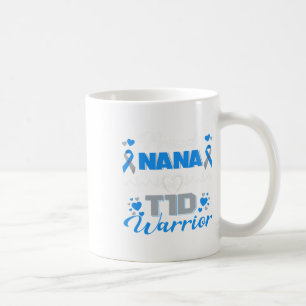 Caneca De Café Orgulhosa Nana Do Guerreiro T1d Tipo 1 Awarenes Di