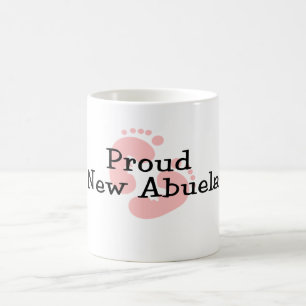 Caneca De Café Orgulhosa Nova Menina Bebê Abuela Pegadas
