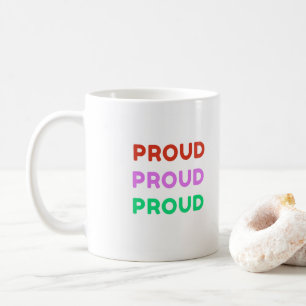 Caneca De Café Orgulhosa Pilha Colorida Orgulho LGBTQ Retro