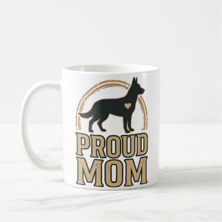 Caneca De Café Orgulhosa Silhueta de Cachorro Mãe Design Vetorial