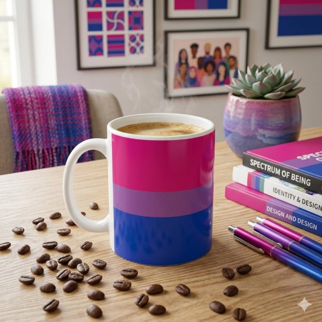 Caneca De Café Orgulhosamente Bi: Orgulho Bissexual (Criador carregado)
