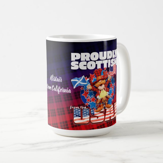 Caneca De Café Orgulhosamente ESCOCÊS dos EUA (Frente Esquerda)