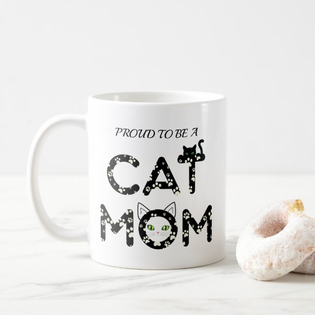 Caneca De Café Orgulhoso de ser mãe de gato (Com Donut)