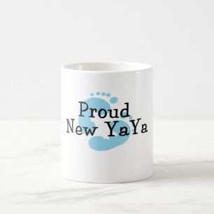 Caneca De Café Orgulhoso Novo Bebê Menino Pegadas Yaya