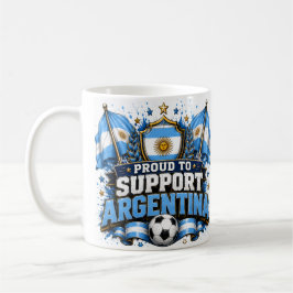 Caneca De Café ORGULHOSO POR APOIAR O ARGENTINA Design de Futebol